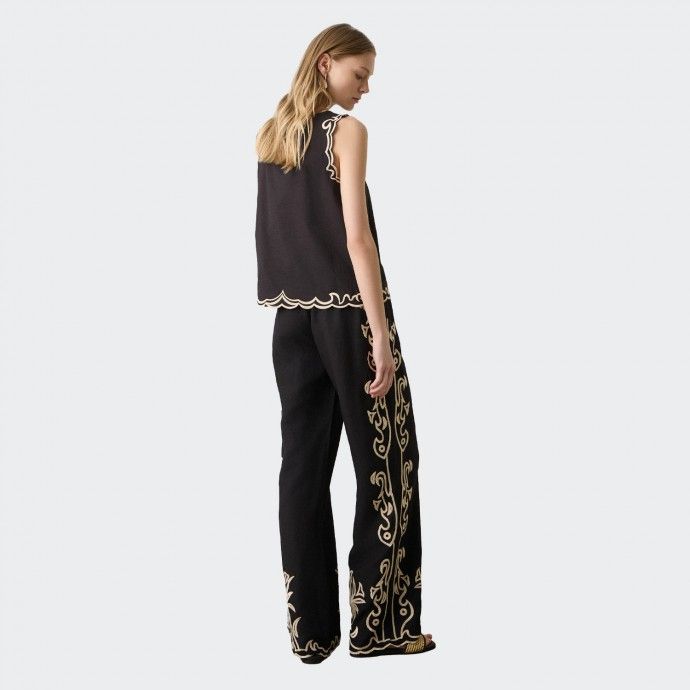 Calas Wide Leg Bordadas BSB