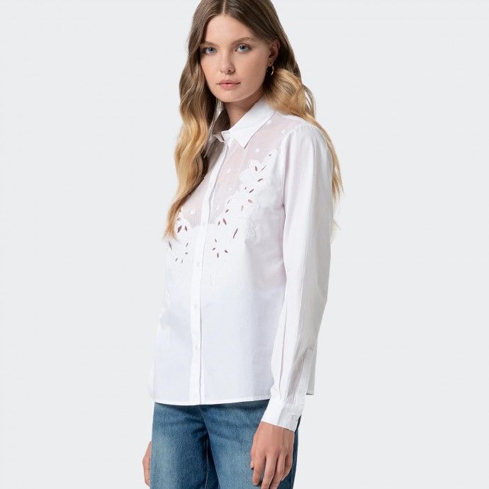 Chemise à coupe régulière avec détails brodés Fracomina