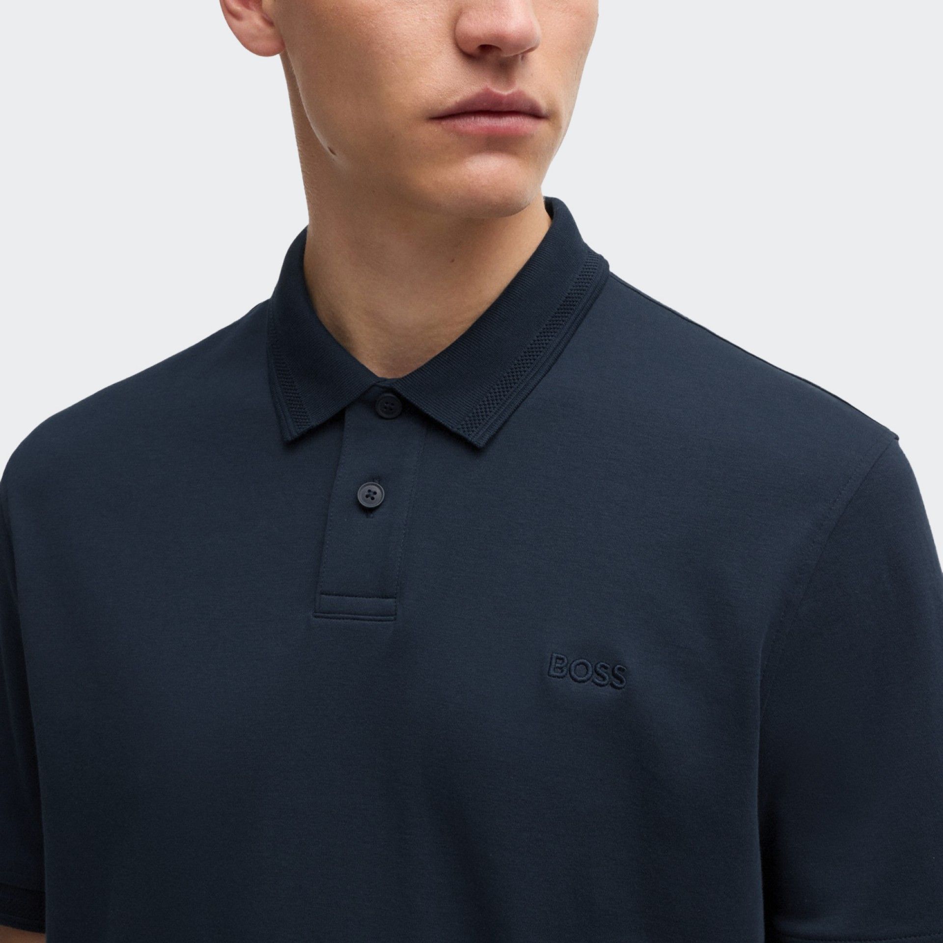 Polo en piqué de coton Boss