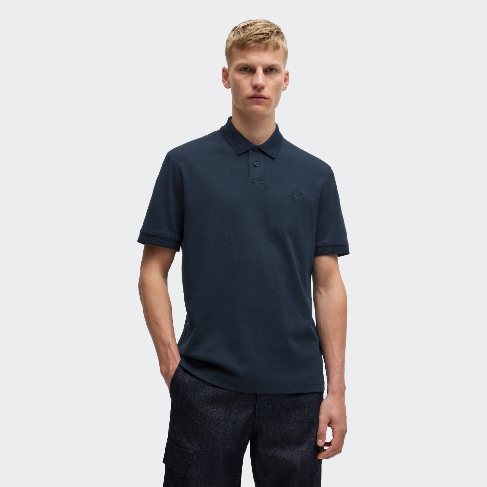 Polo en piqué de coton Boss