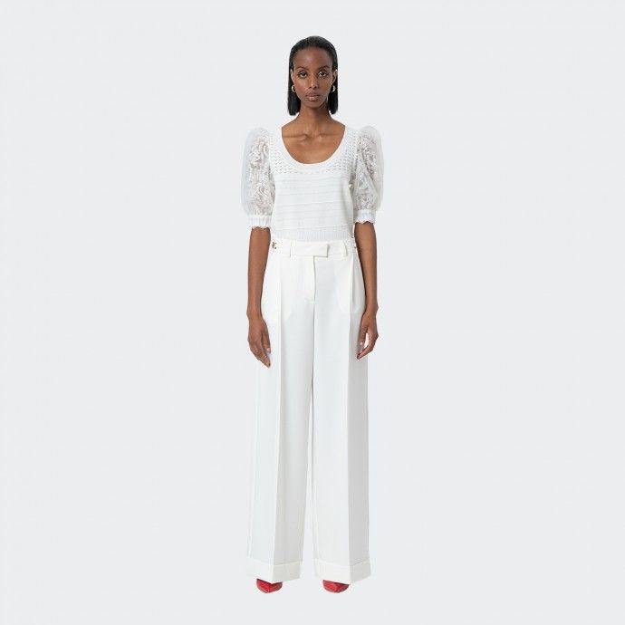 Fracomina High-Waisted Palazzo Trousers