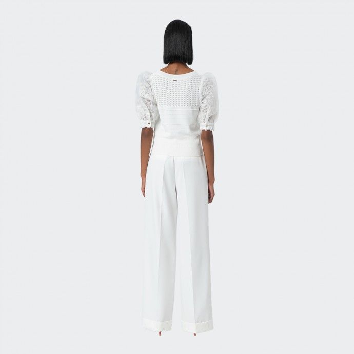 Pantalon palazzo à taille haute Fracomina