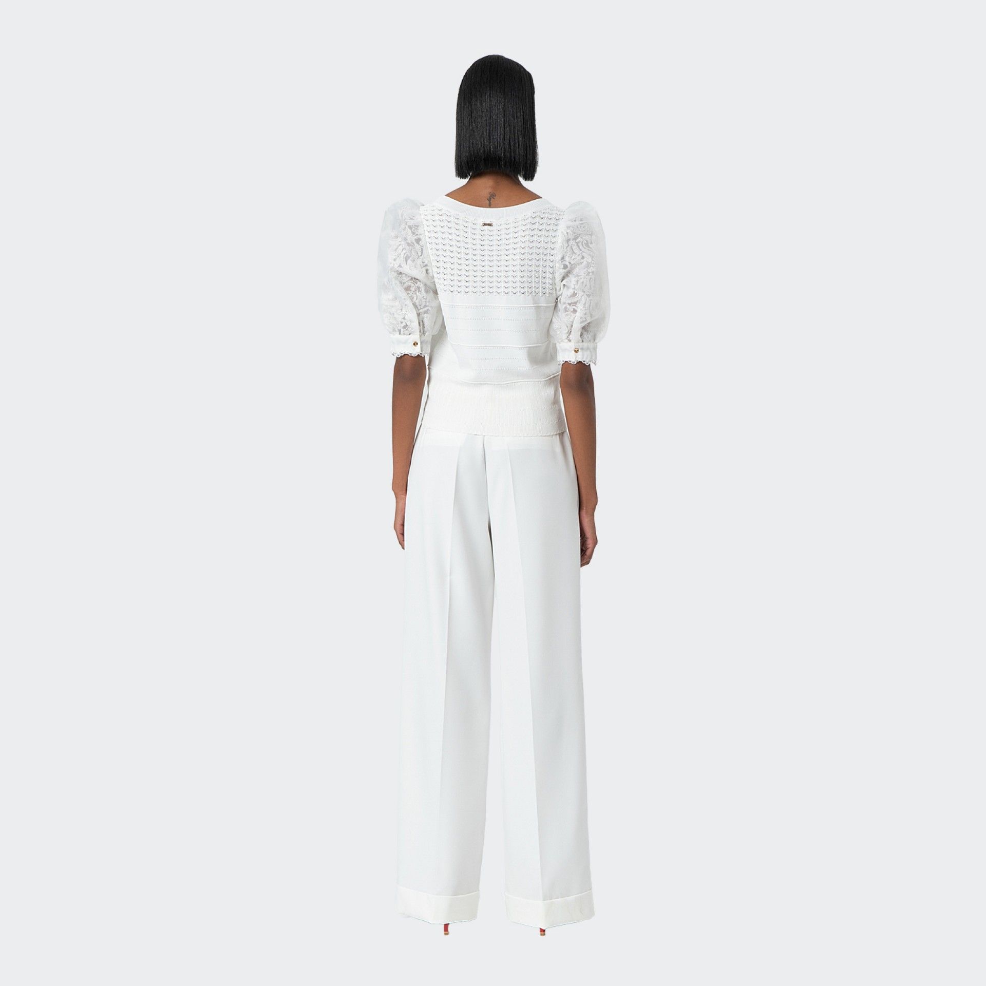 Calças Palazzo de Cintura Alta Fracomina