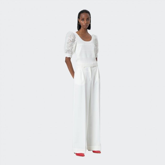 Pantalon palazzo à taille haute Fracomina
