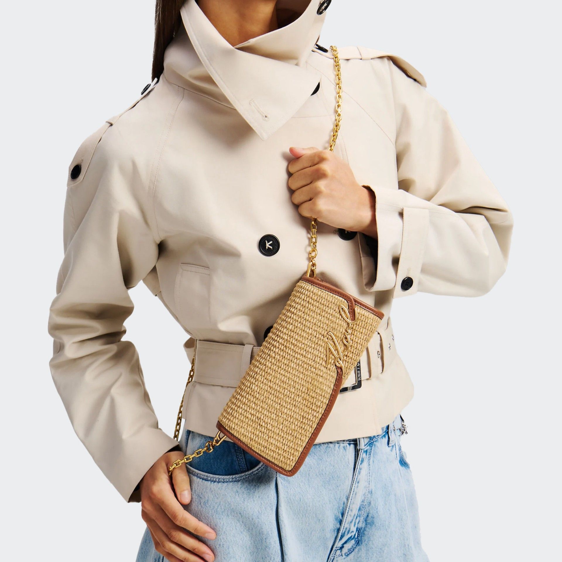 Bolso Karl Lagerfeld K/Signature Raffia Crossbody