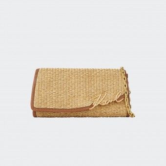 Mala Karl Lagerfeld K/Signature Raffia Tiracolo