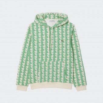 Lacoste Monogrammed Fleece Hoodie