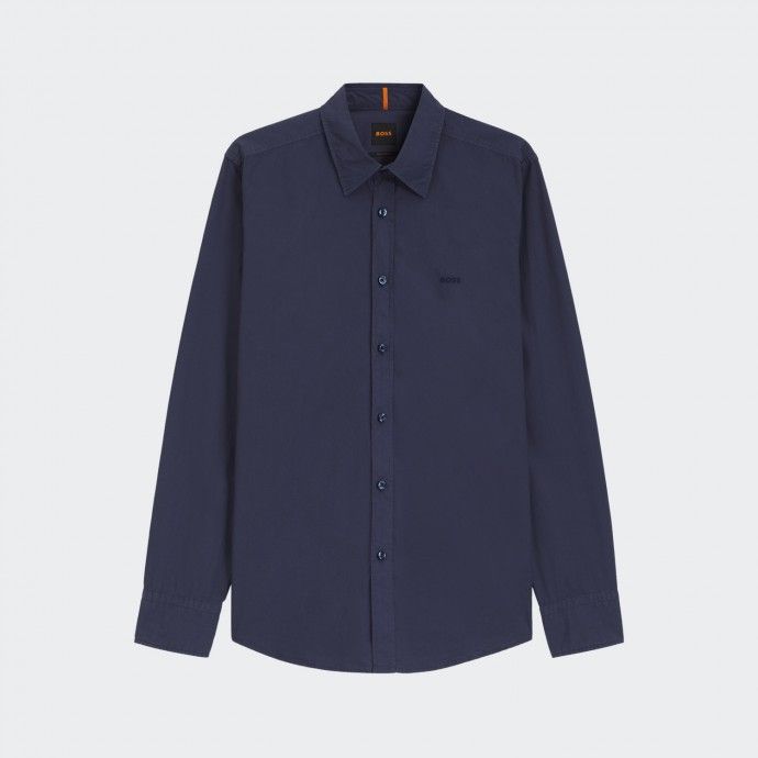 Camisa Regular Fit de popelina de algodn Boss
