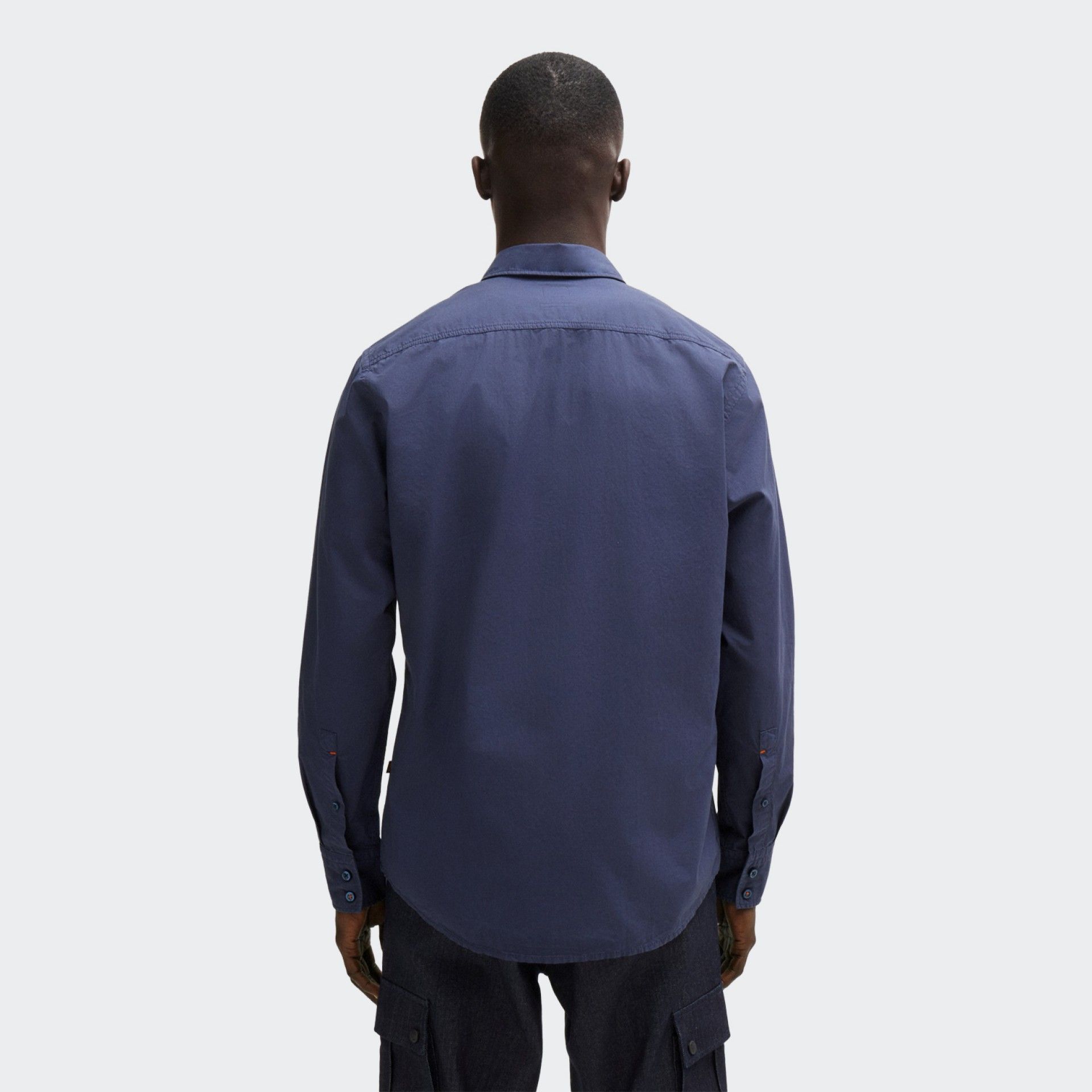 Camisa Regular Fit em Popelina de Algodão Boss