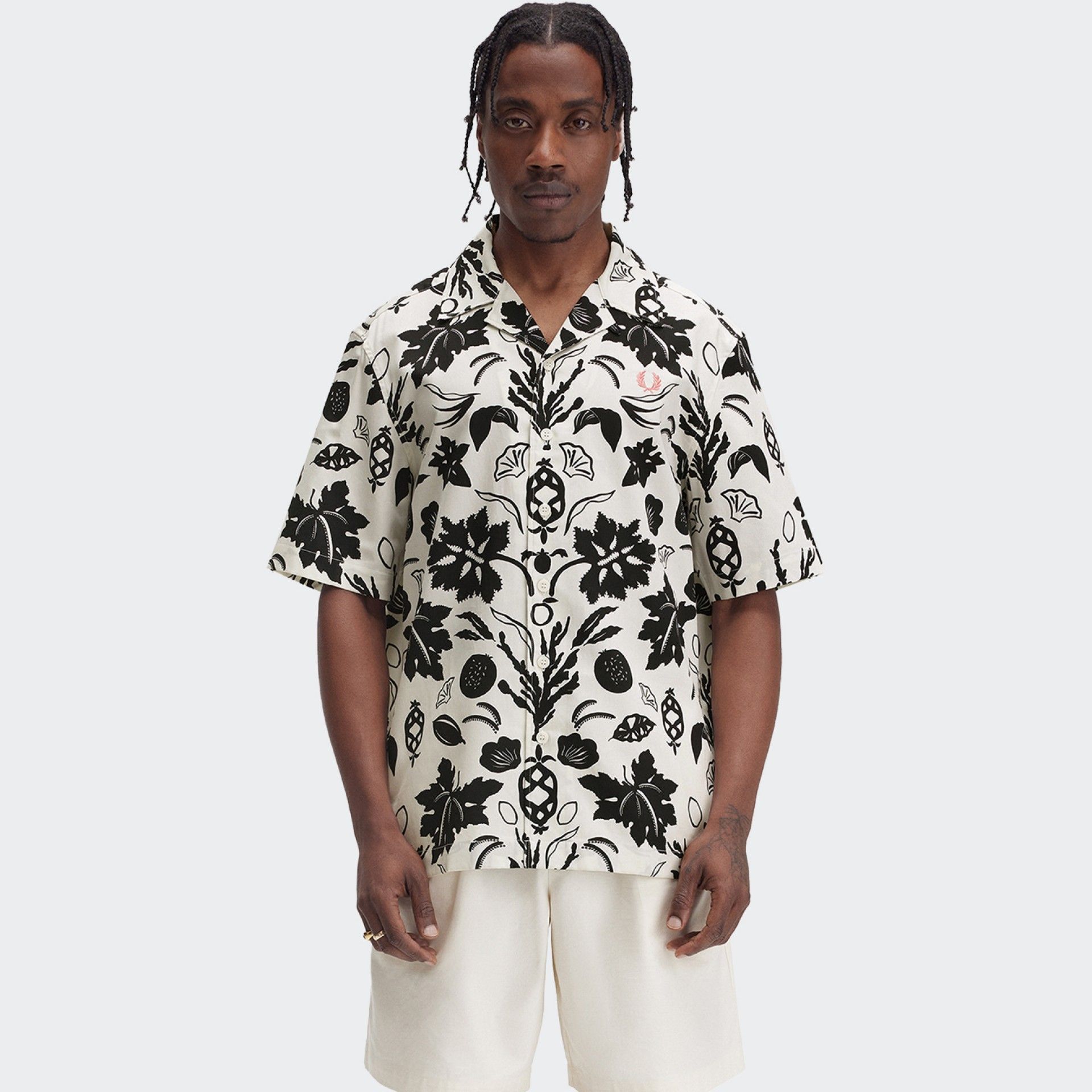 Fred Perry Botanical Print Revere Collar Shirt