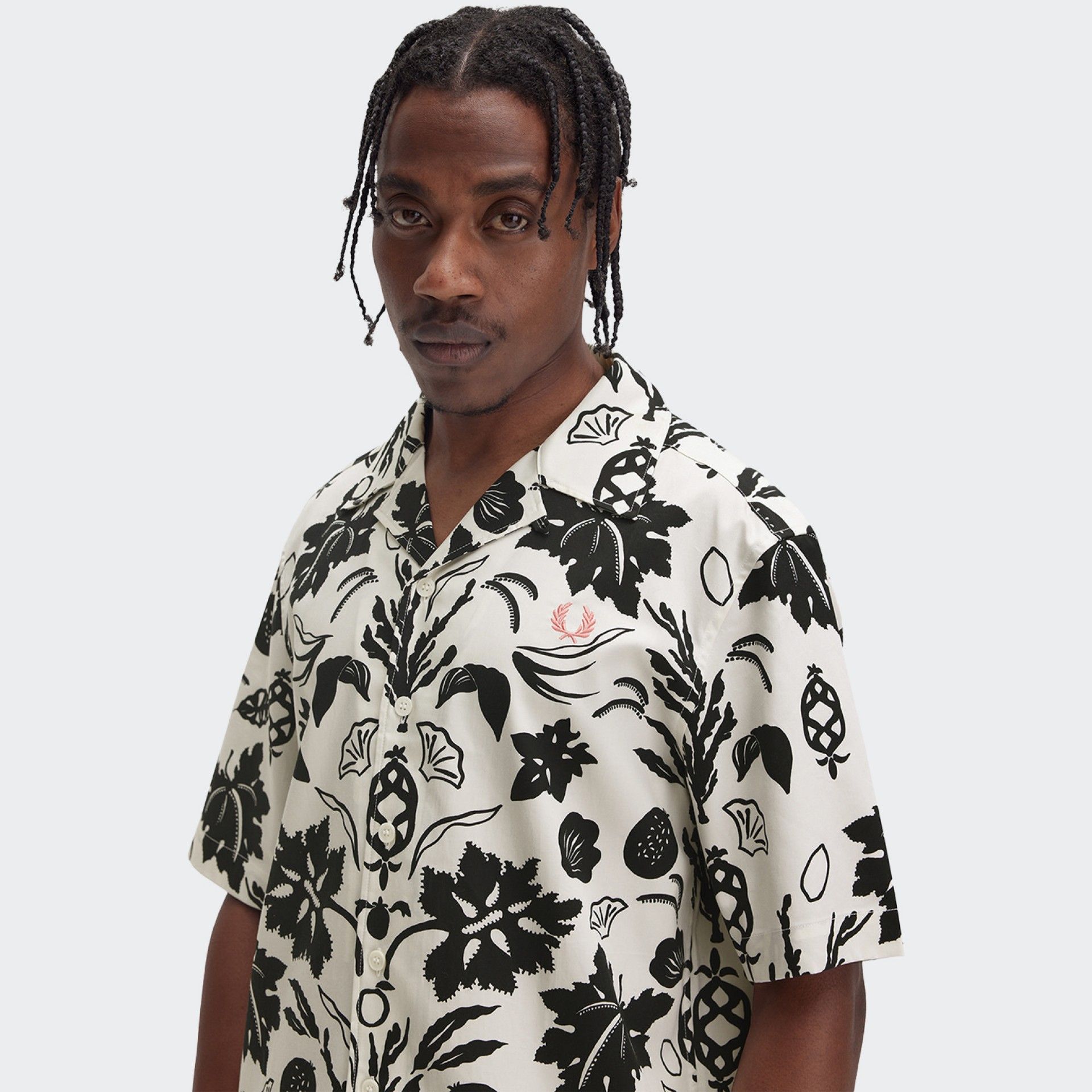 Fred Perry Botanical Print Revere Collar Shirt
