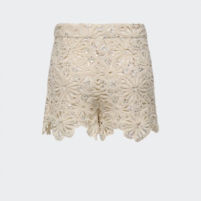 Pantalones cortos de ganchillo Only Paris Beige