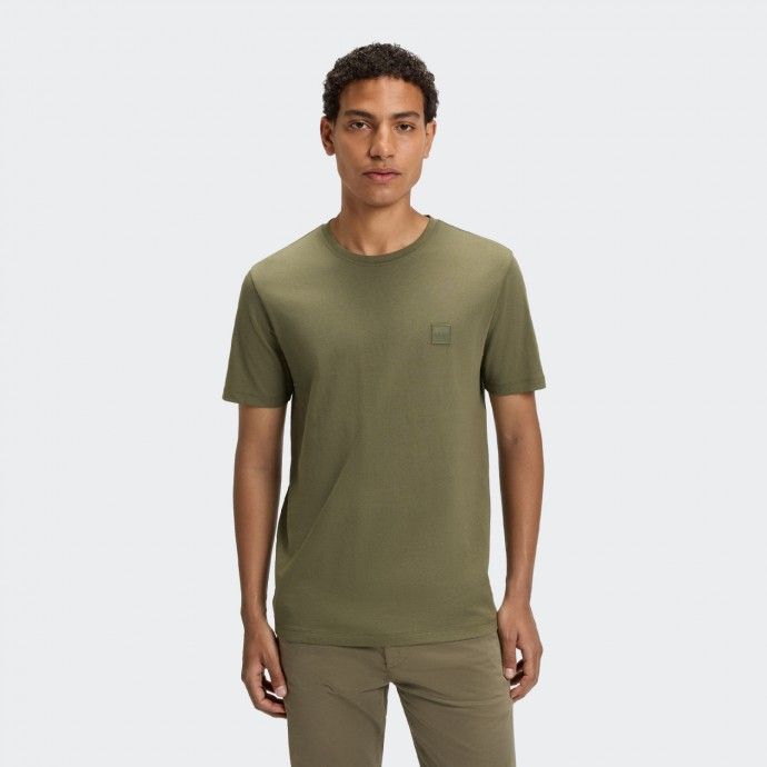 Cotton T-shirt with tonal Boss logo