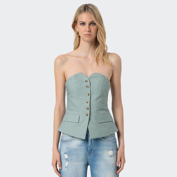 Bustier ajustado de algodn Fracomina