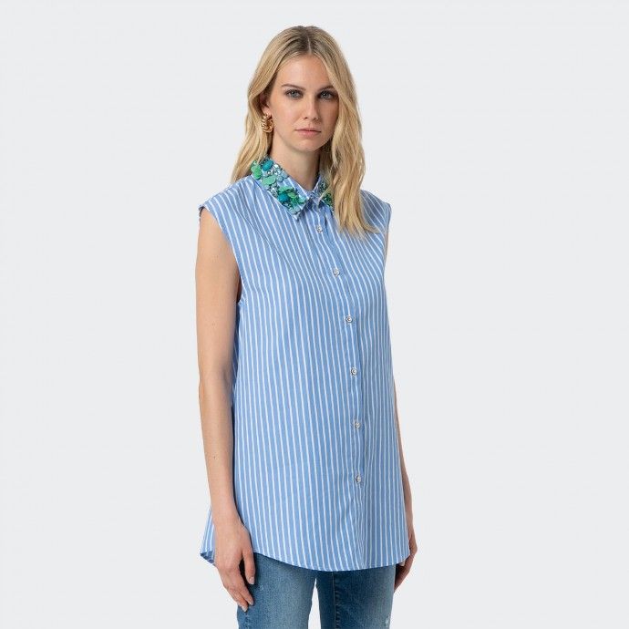 Camisa comprida sem mangas Fracomina