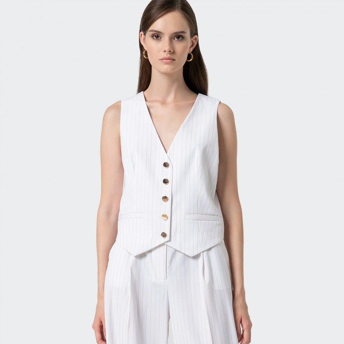 Gilet classique  rayures en laine Fracomina