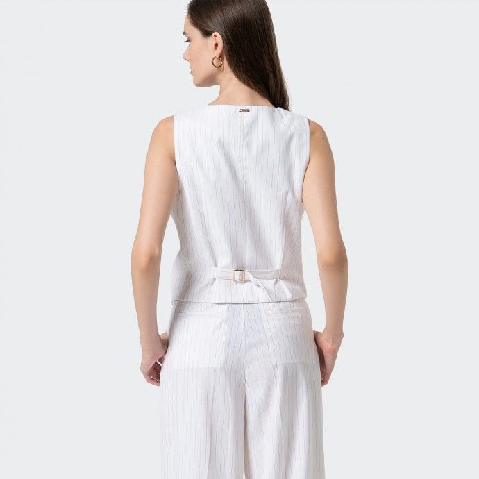 Gilet classique à rayures en laine Fracomina