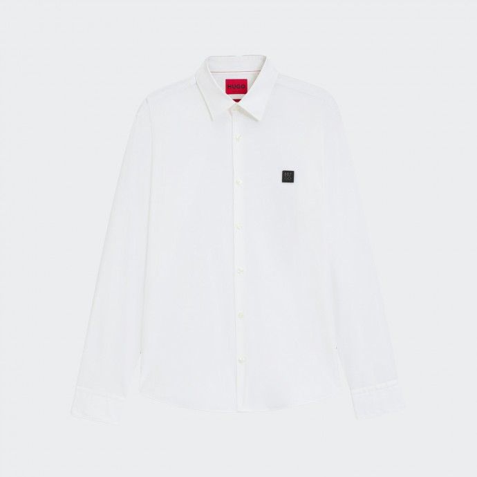 Chemise slim en coton stretch Hugo