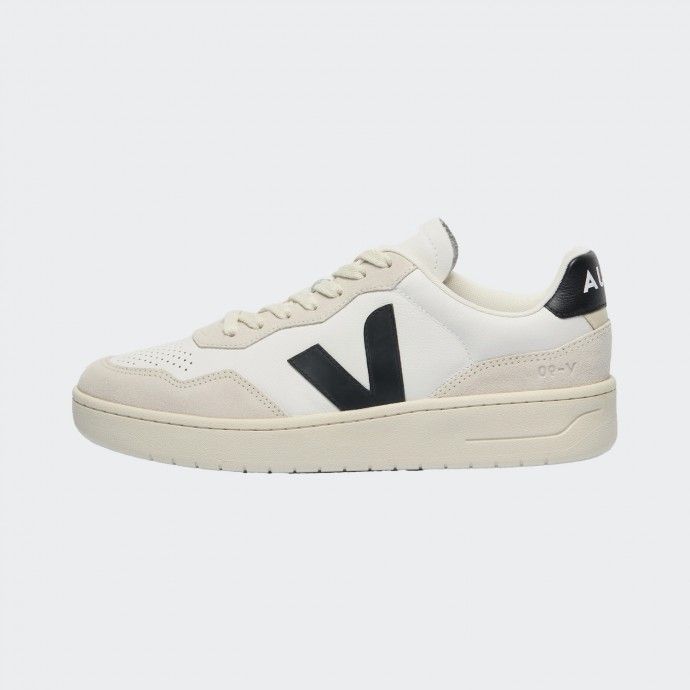 Veja V-90 Leather White Black Sneakers