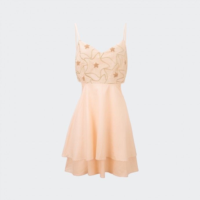 Robe en lin mlang avec broderie Goa Goa
