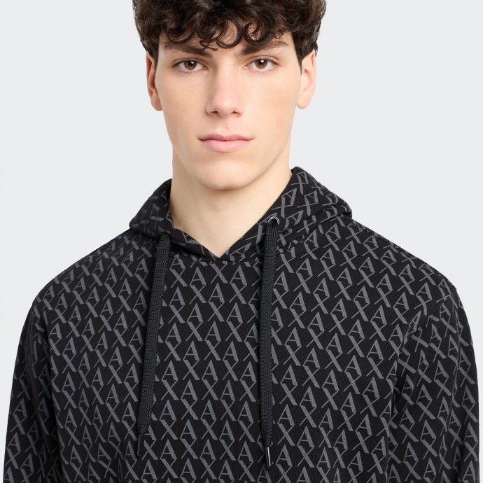 Armani Exchange All Over Logo Hoodie