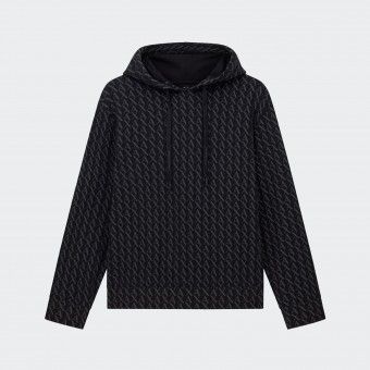 Hoodie com Logtipo All Over Armani Exchange