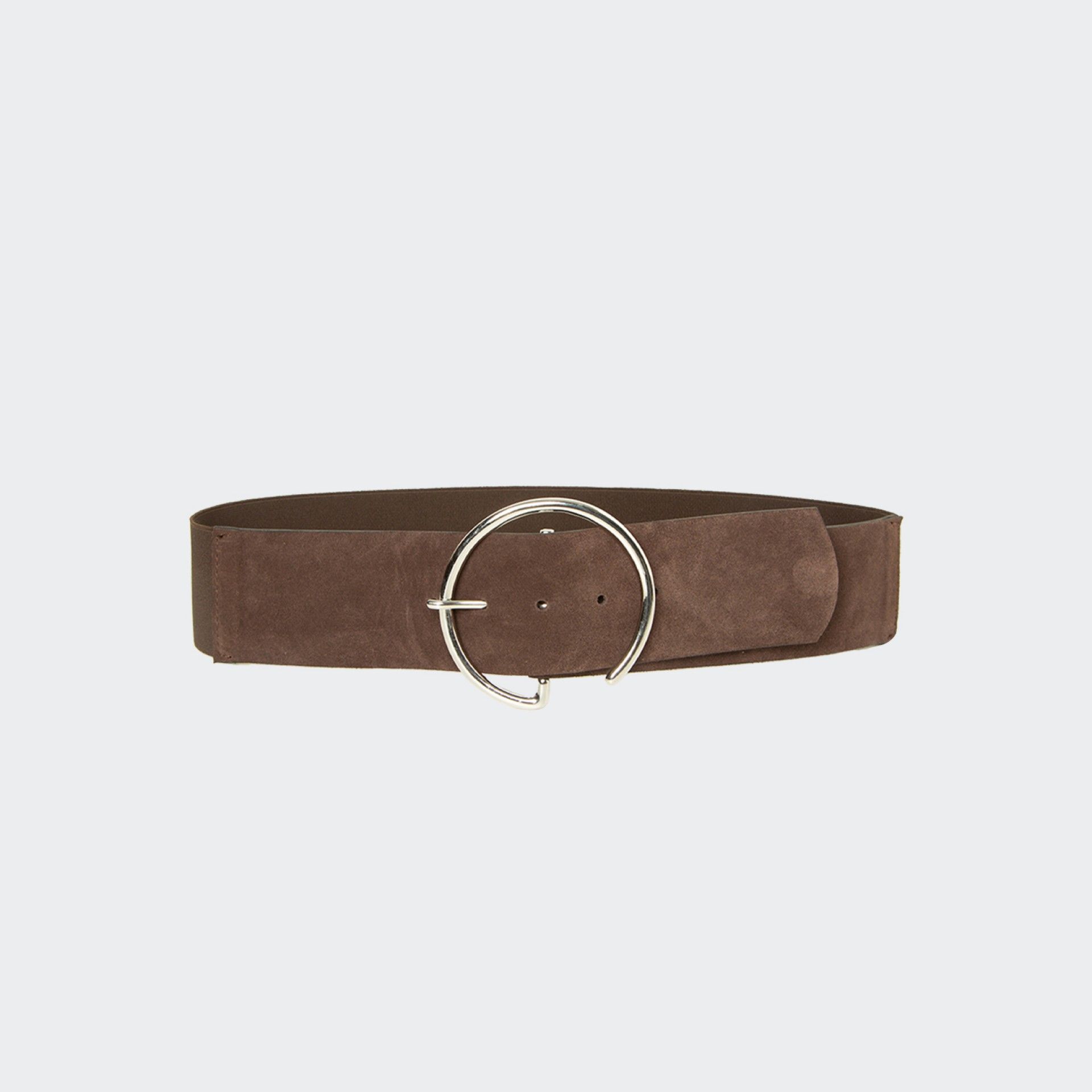Wide leather belt with BSB buckle