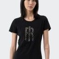 T-shirt slim fit com strass Fracomina