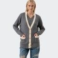 Cardigan de malha oversized com decote em V Fracomina
