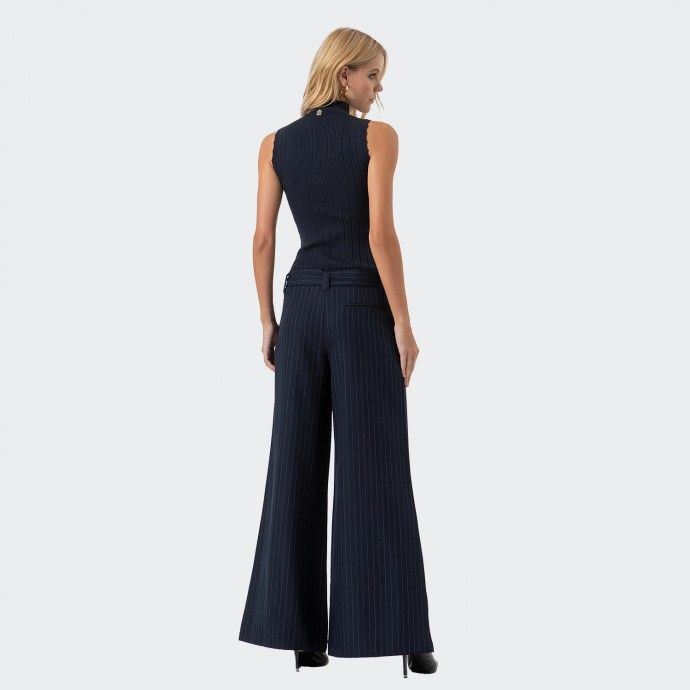 Pantalones acampanados en tejido de rayas Fracomina