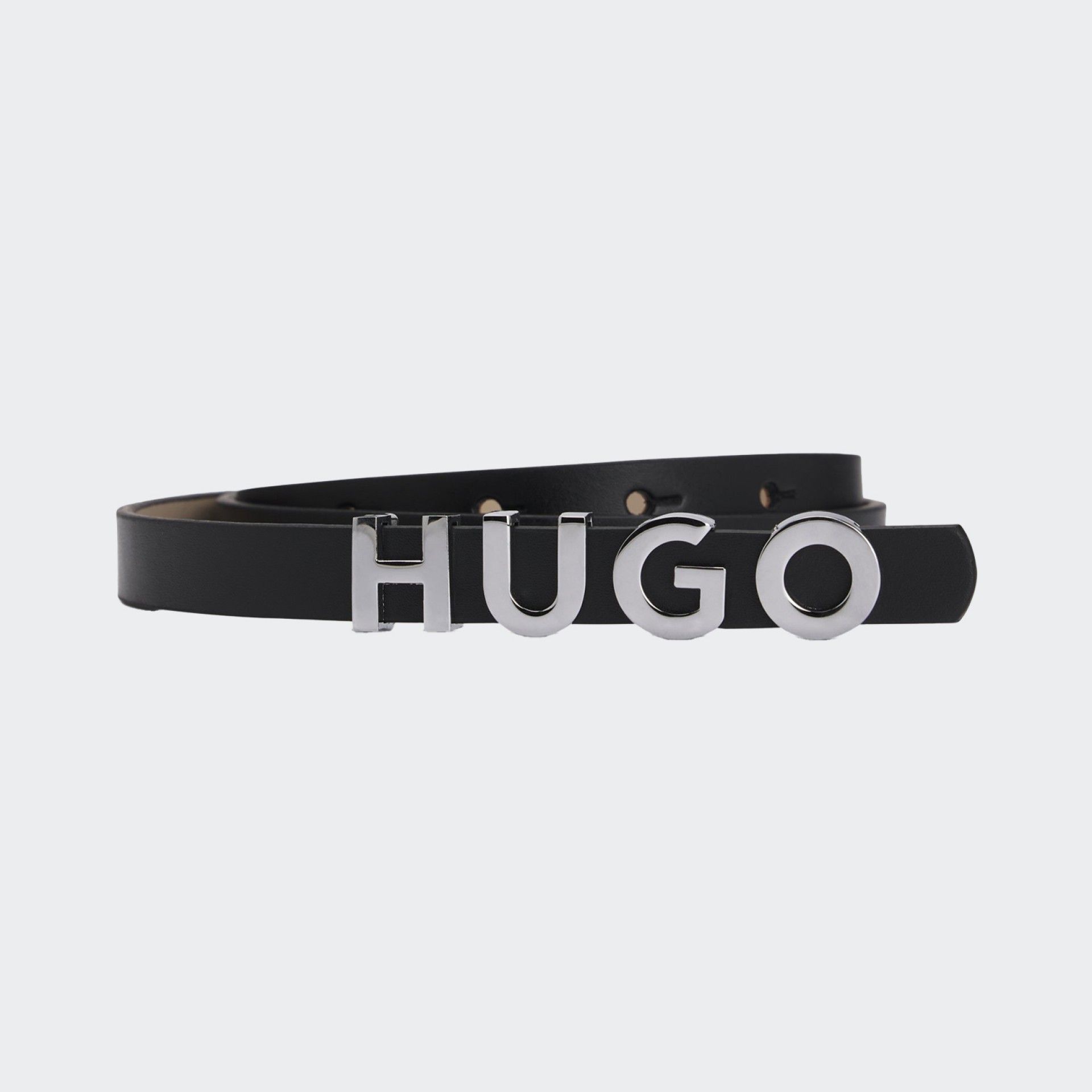 Ceinture en cuir avec boucle logo Hugo