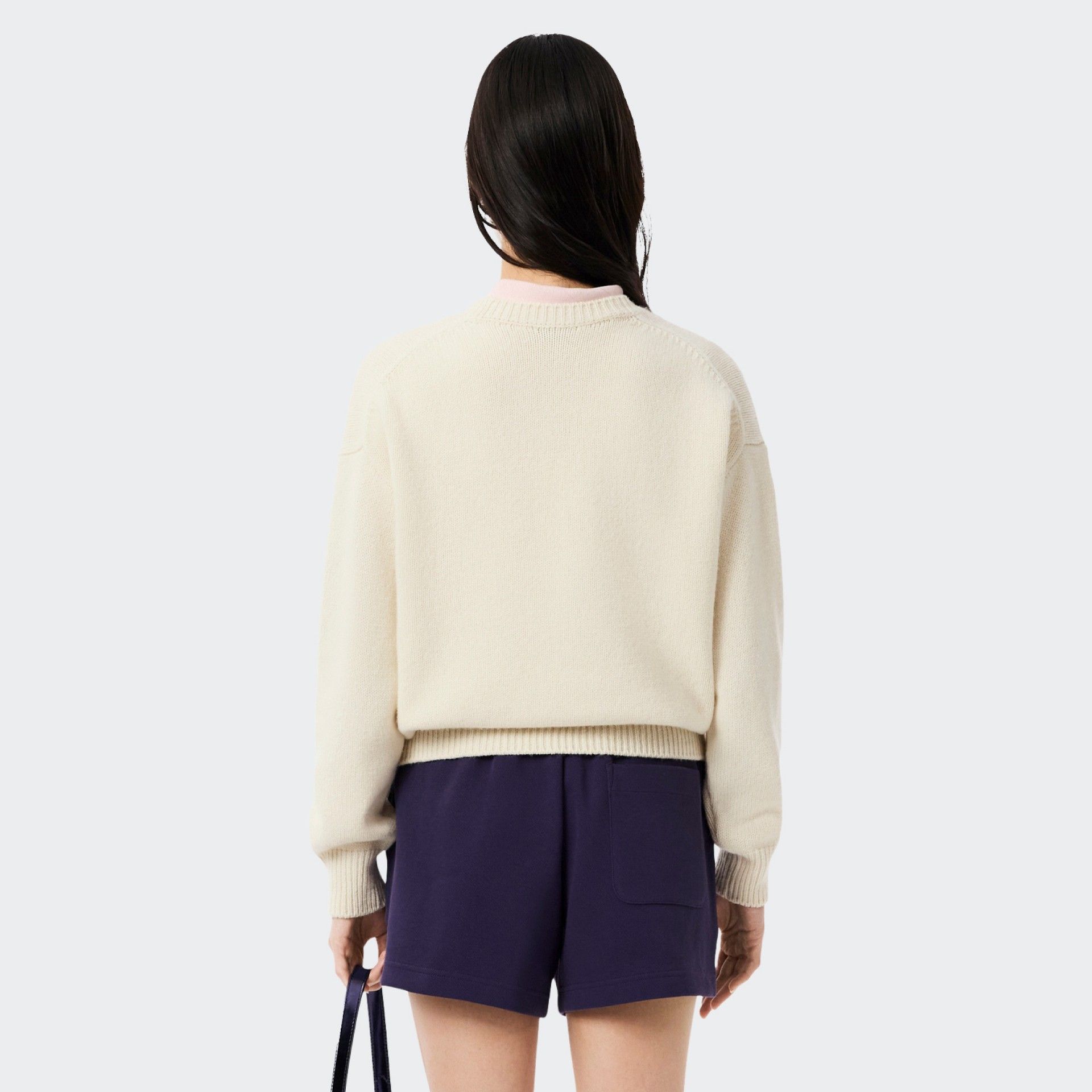 Pull en maille avec lettrage Lacoste