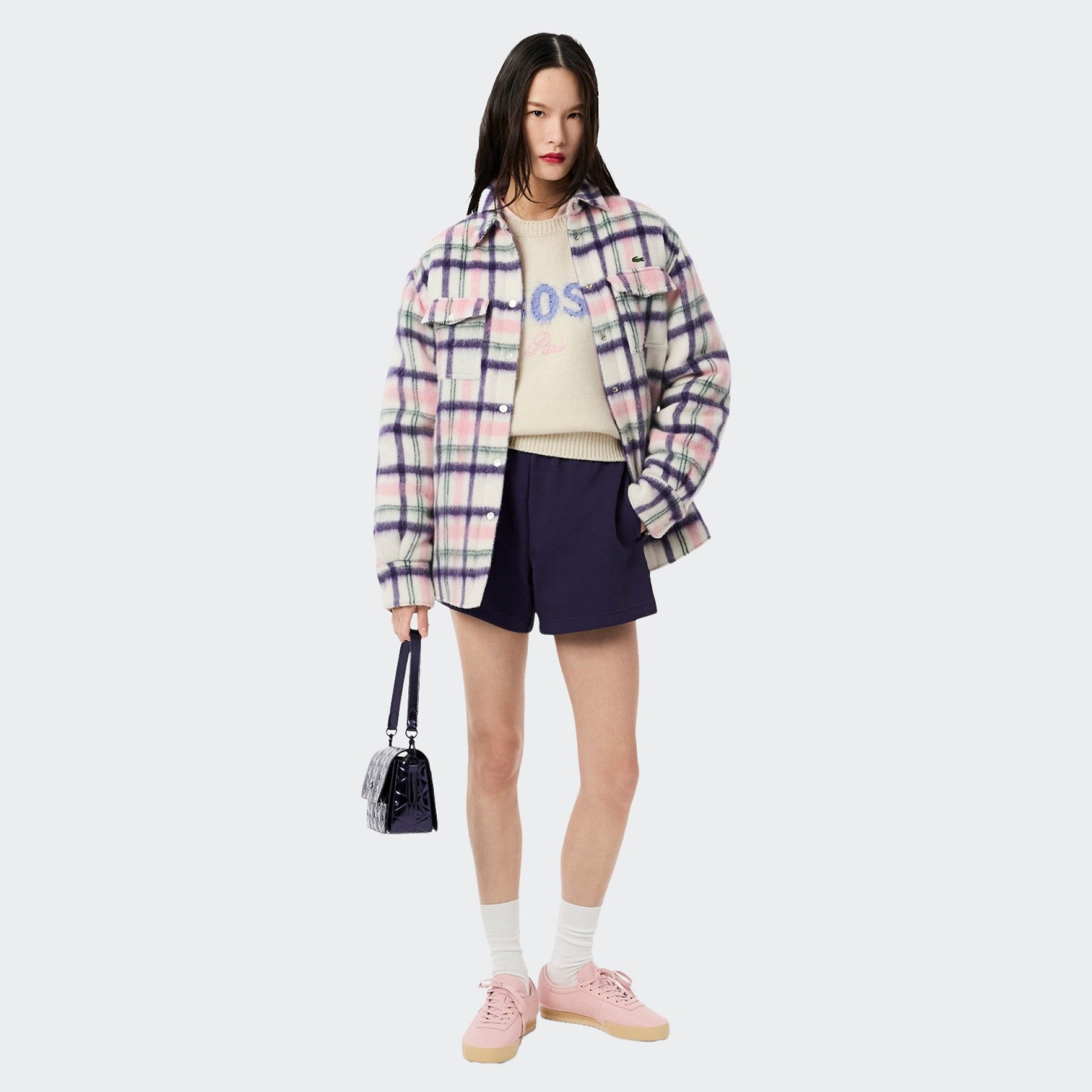 Pull en maille avec lettrage Lacoste