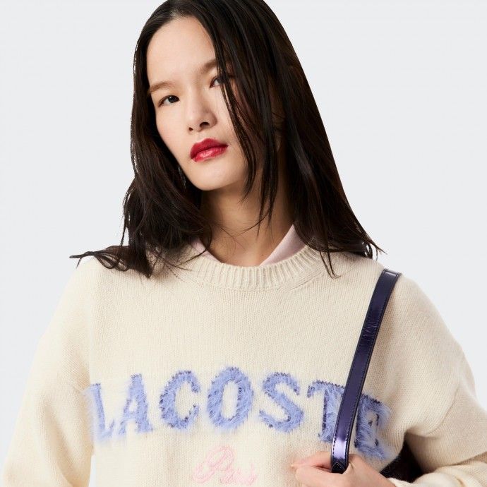 Jersey de punto con letras Lacoste