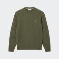 Lacoste carded wool woven knit sweater