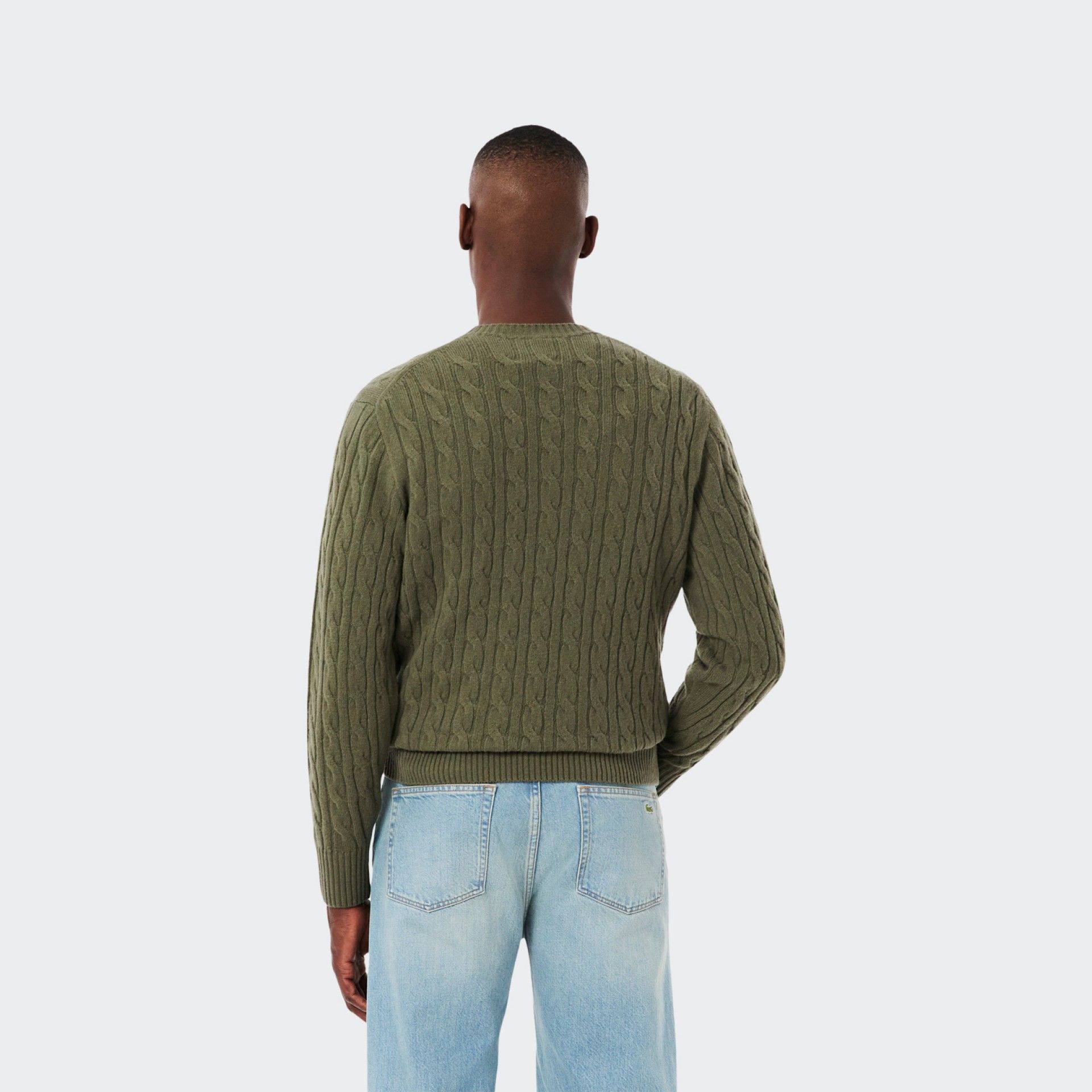 Camisola de Malha entrançada em lã cardada Lacoste