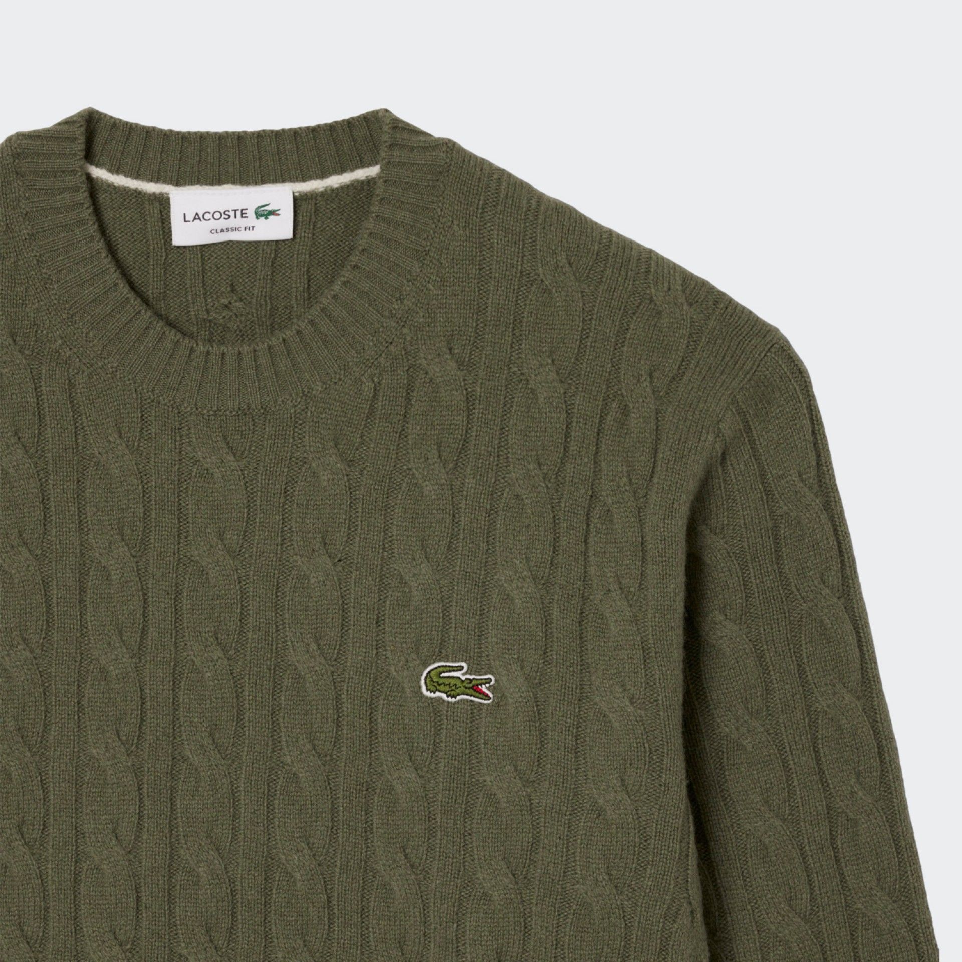 Camisola de Malha entrançada em lã cardada Lacoste