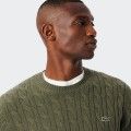 Lacoste carded wool woven knit sweater
