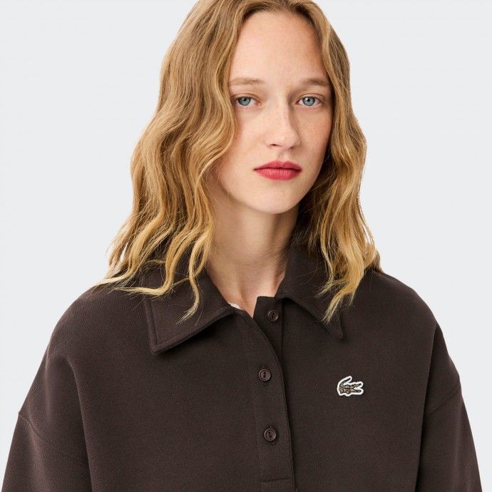 Sudadera Lacoste con cuello polo extragrande