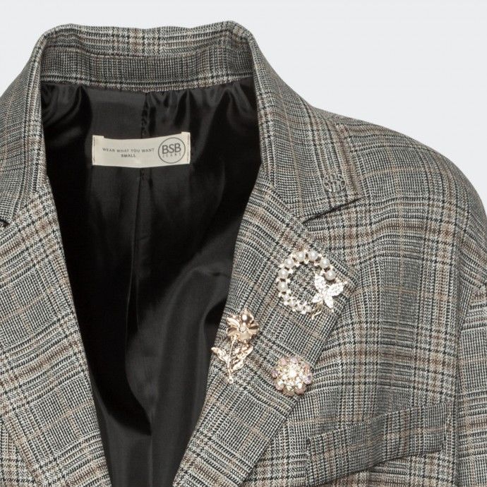 Blazer con estampado de cuadros BSB