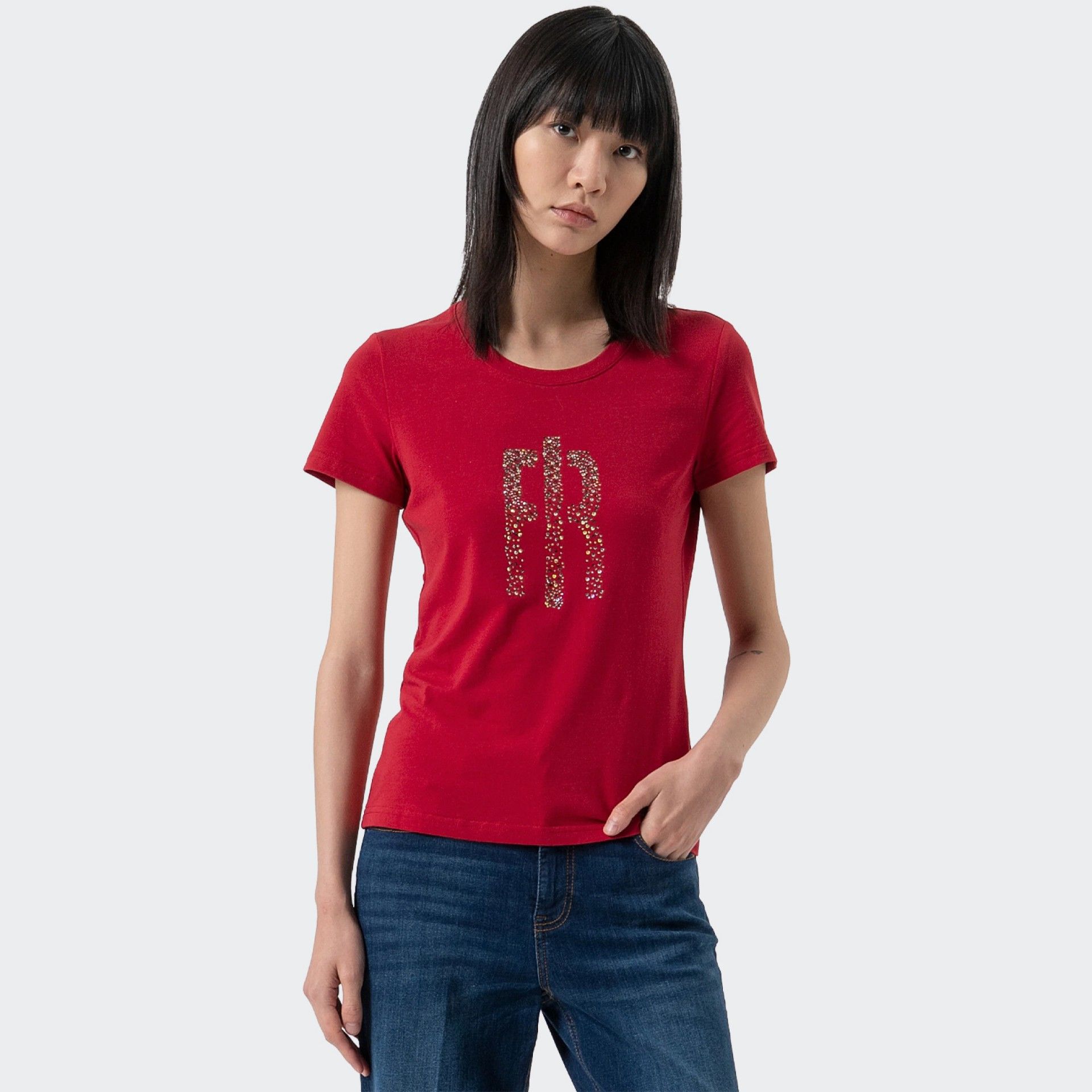 Fracomina cotton knit slim fit t-shirt