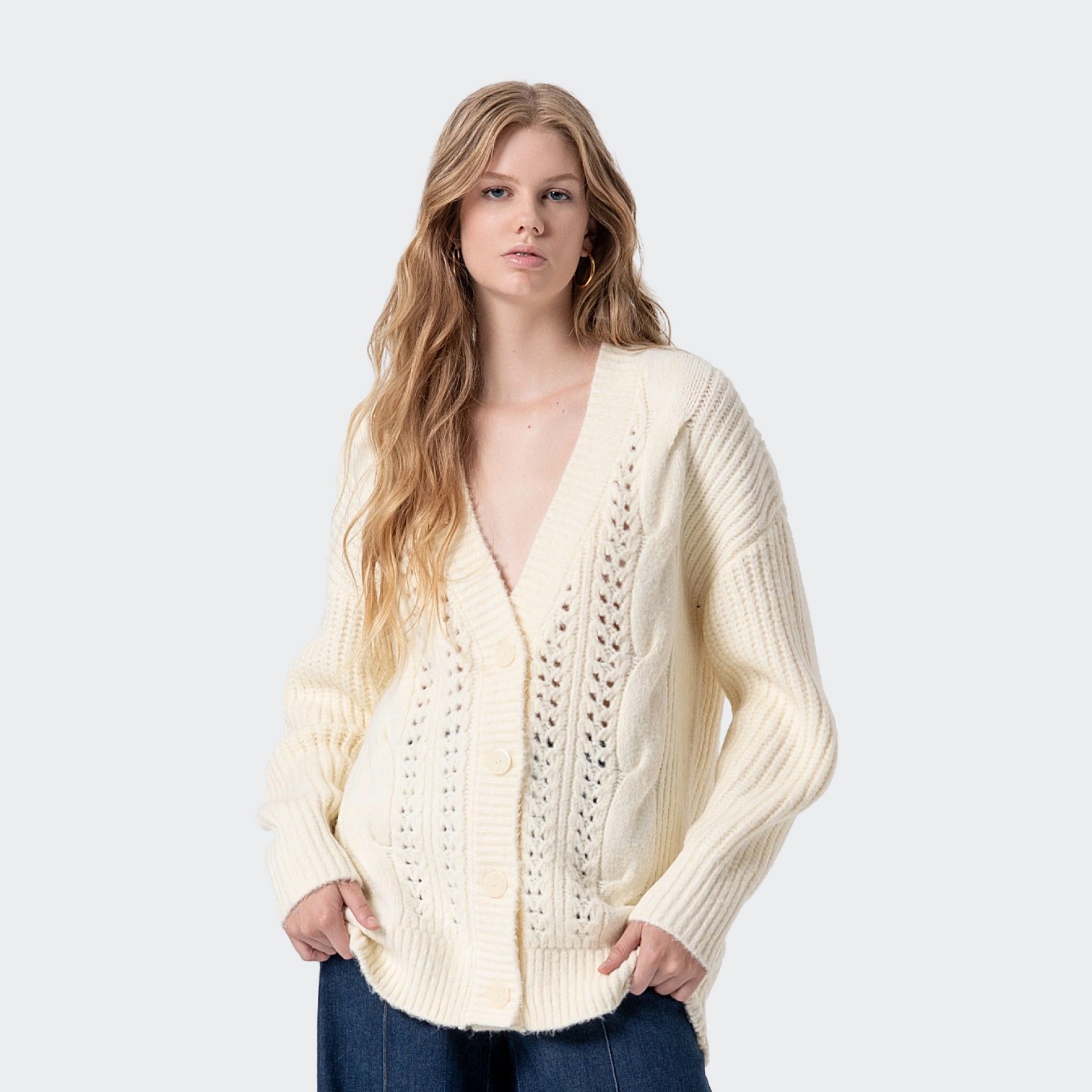 Fracomina Perforated Knit Jacket