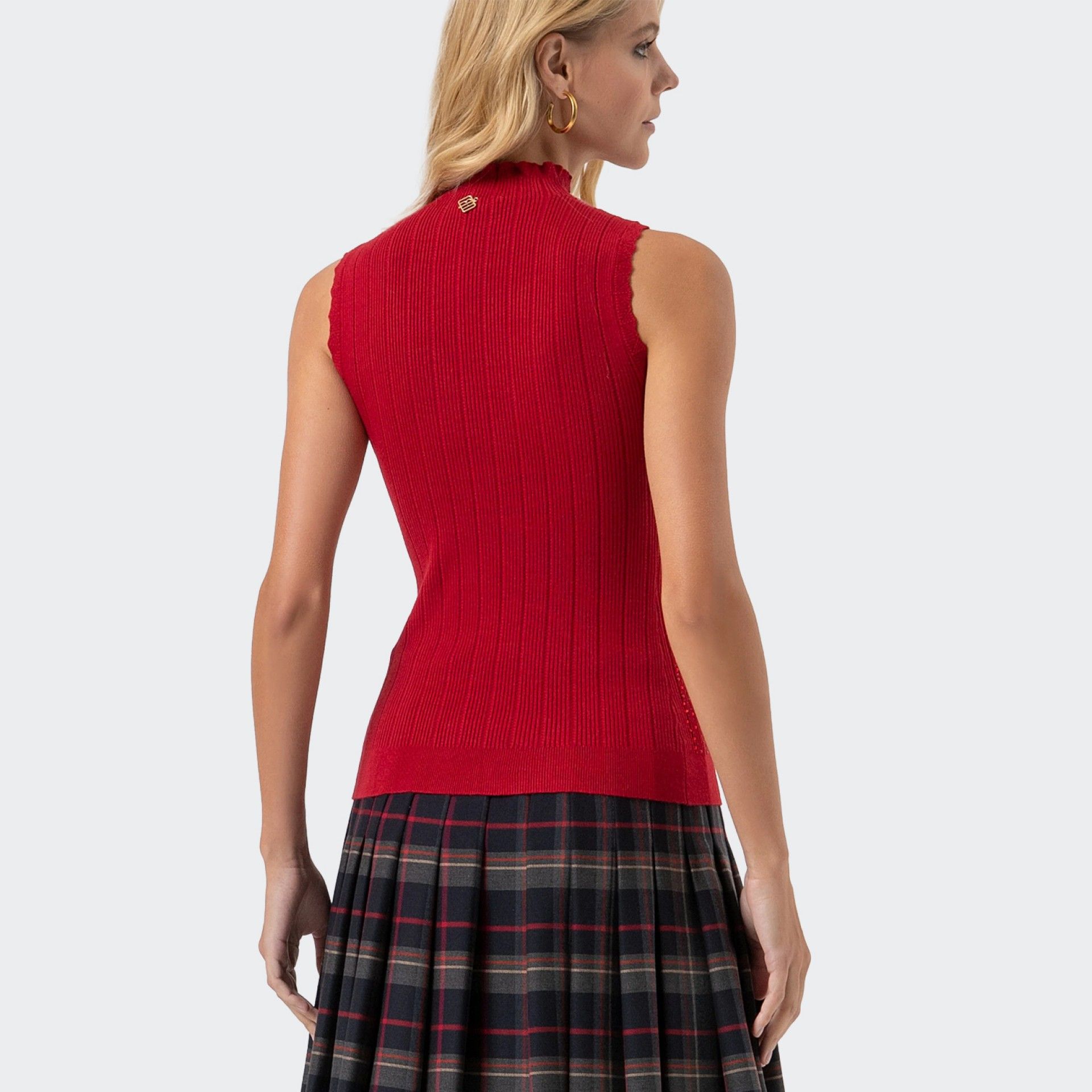 Fracomina Rhinestone Mesh Top