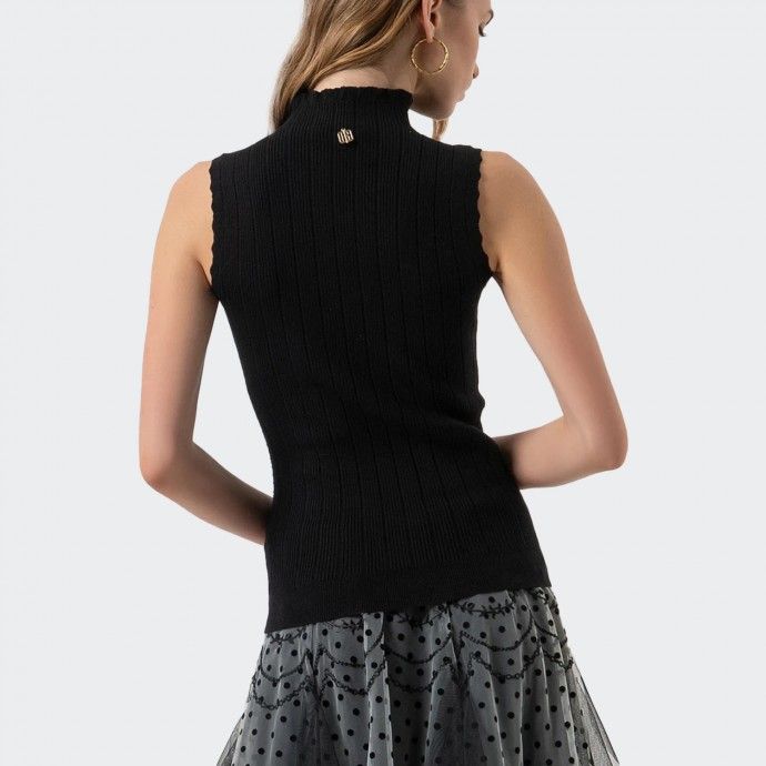Fracomina Rhinestone Mesh Top