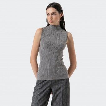 Top de malla con diamantes de imitacin Fracomina