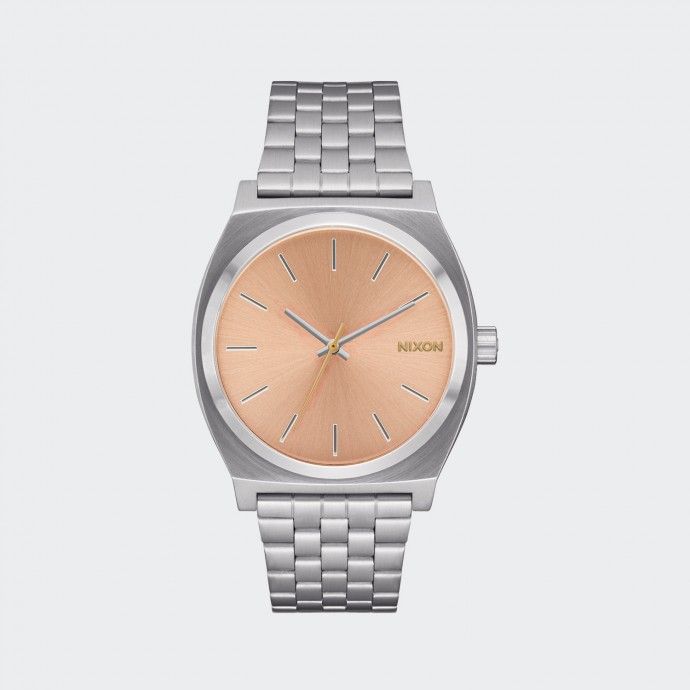 Reloj Nixon Time Teller plateado/coral