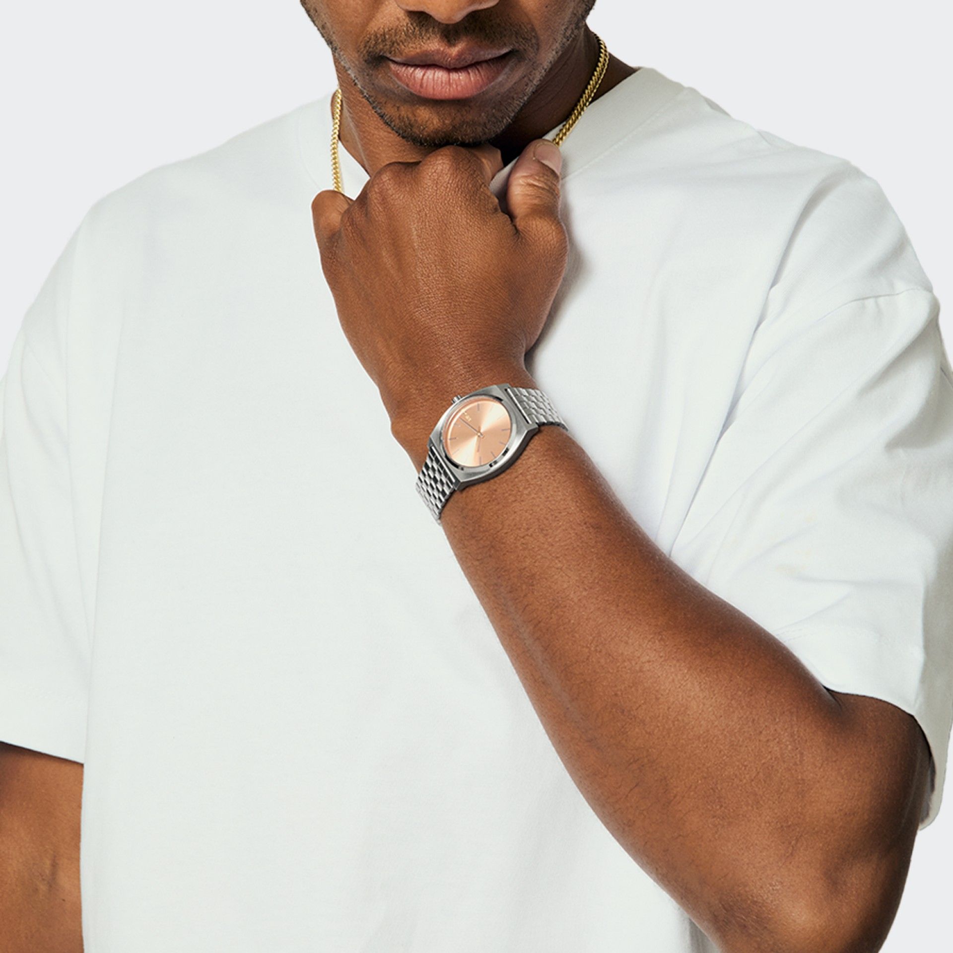 Relógio Nixon Time Teller Silver/Coral