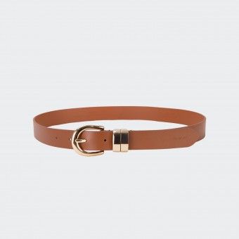 Cinto com fivela oval dourada Gant
