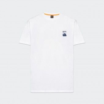 T-shirt Grfica com Estampado Boss