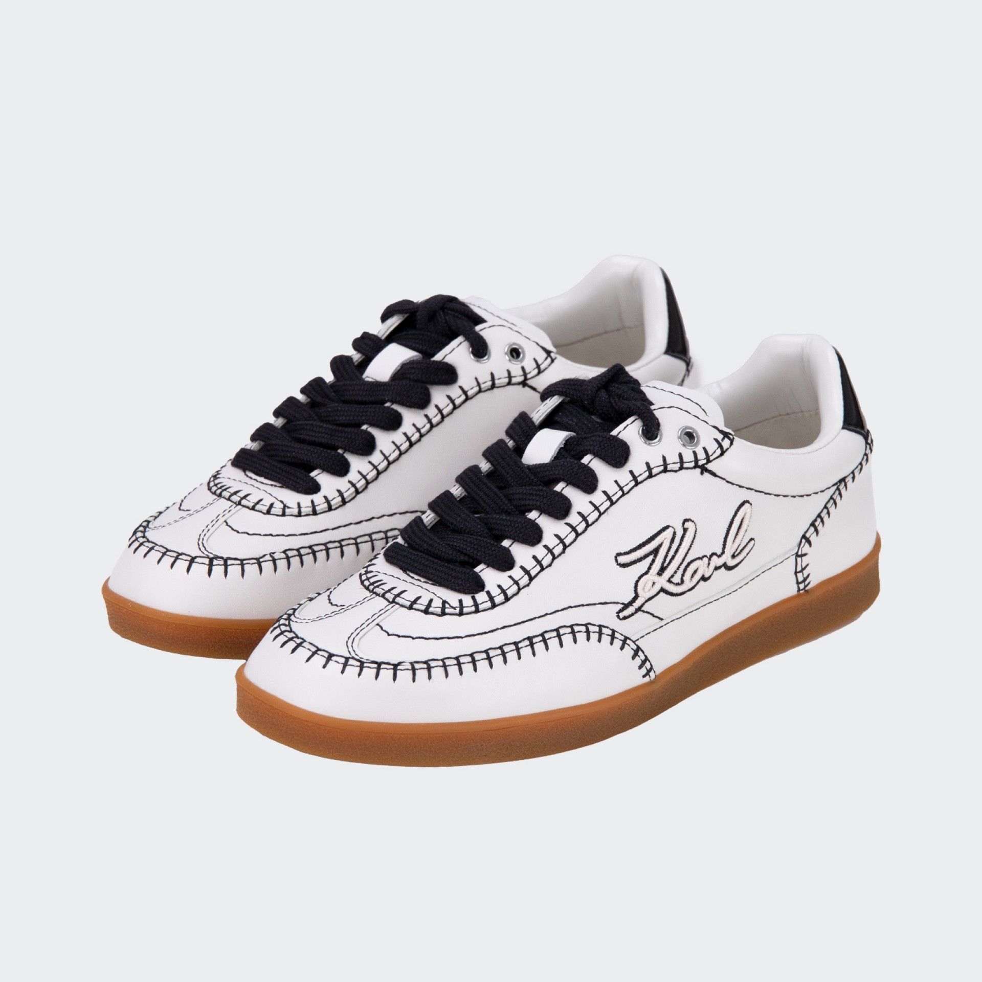 Baskets en cuir brodées Karl Lagerfeld